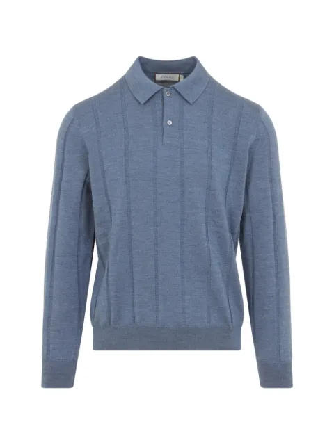 Canali ribbed-knit polo sweater