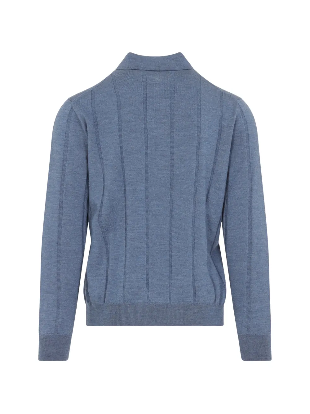 Canali ribbed-knit polo sweater Blauw