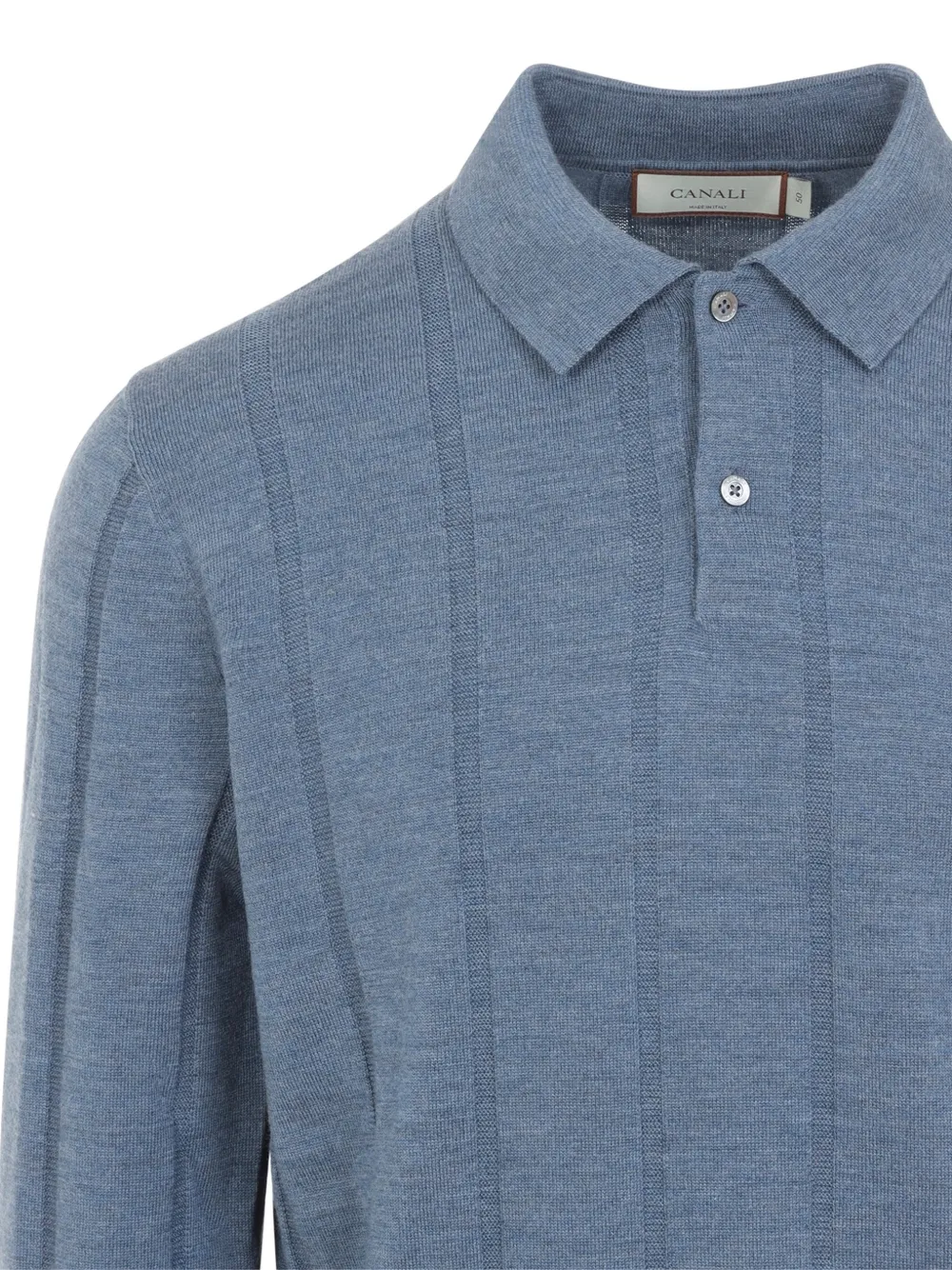 Canali ribbed-knit polo sweater Blauw