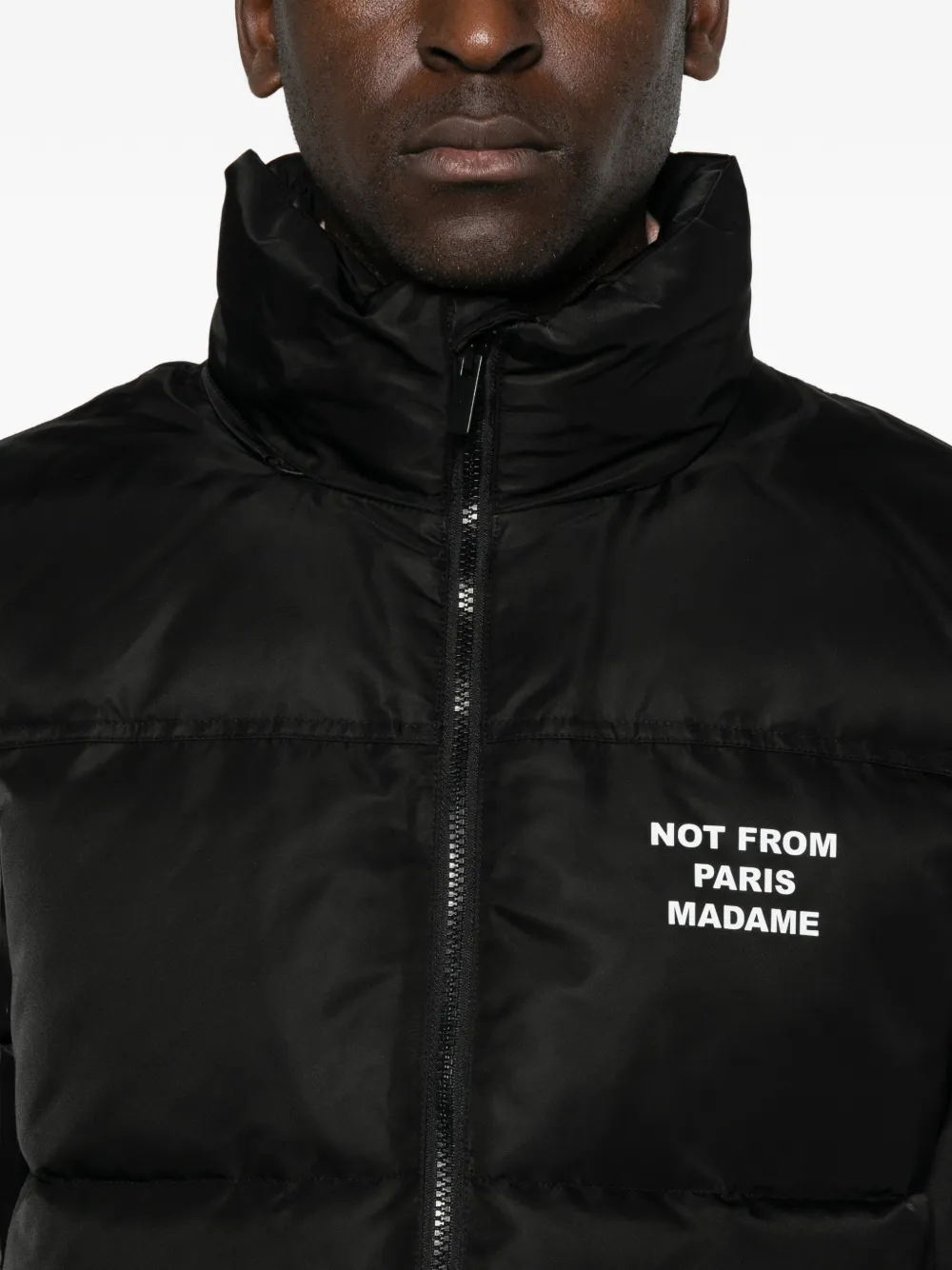 Drôle De Monsieur Bomberjack met logoprint Zwart