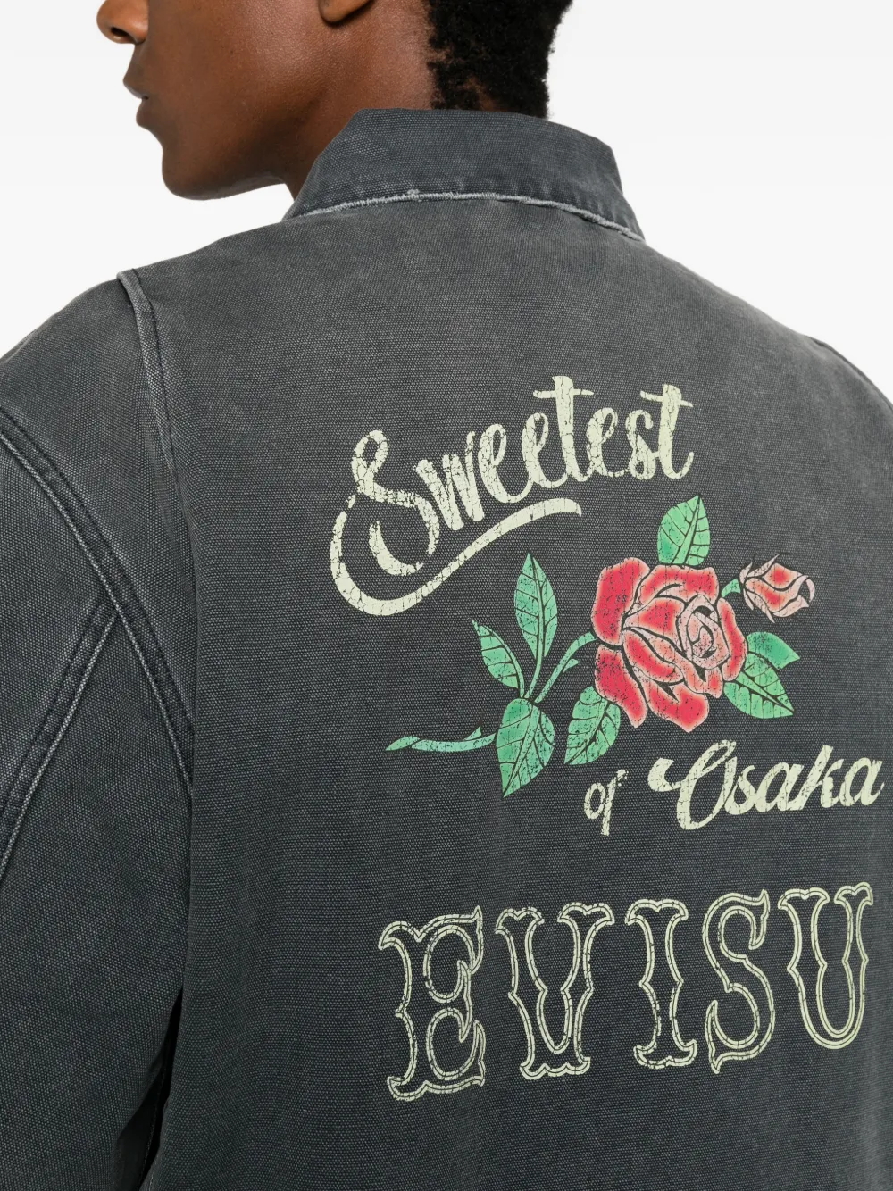 EVISU graphic-print jacket Blauw
