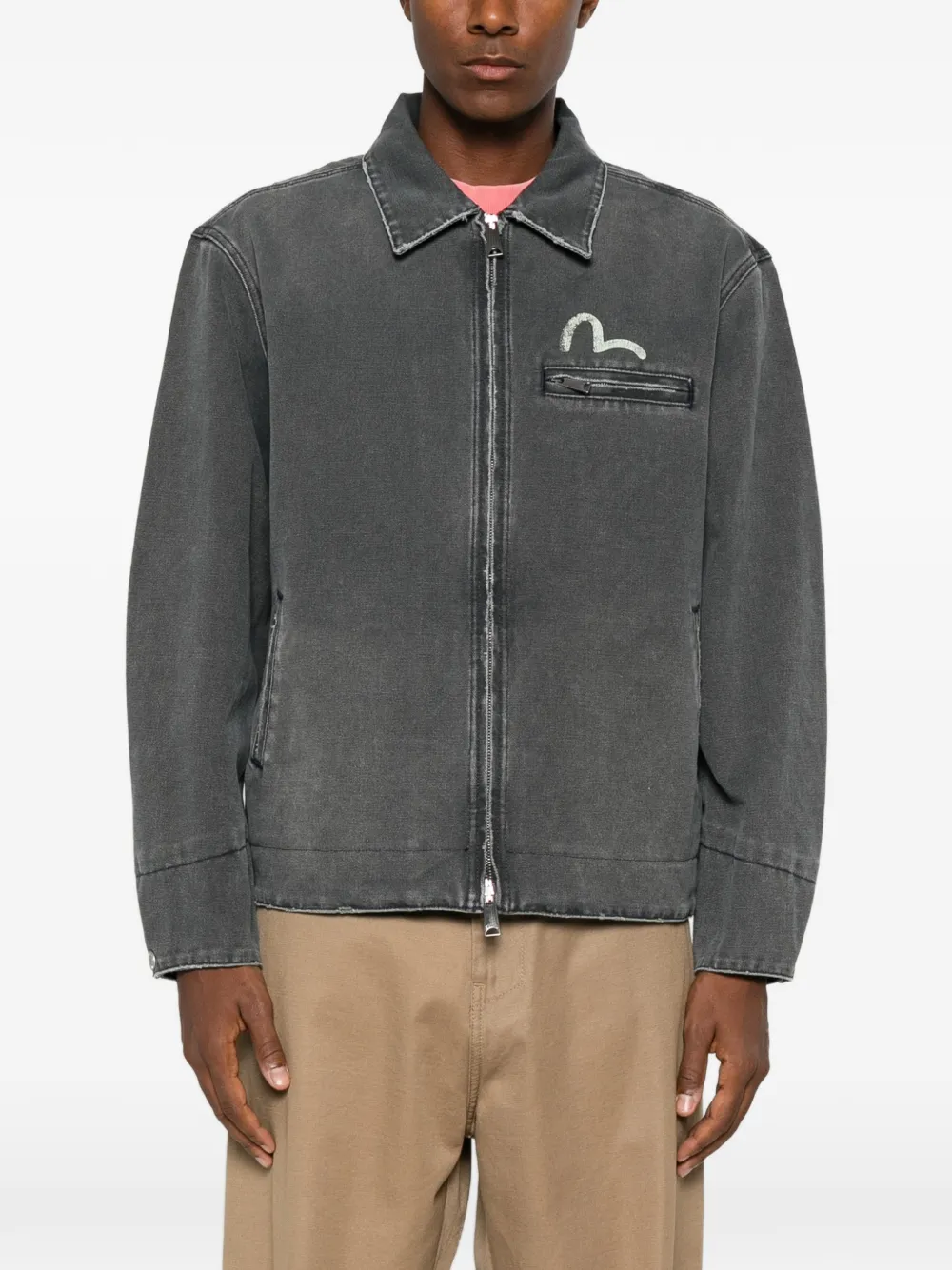 EVISU graphic-print jacket Blauw