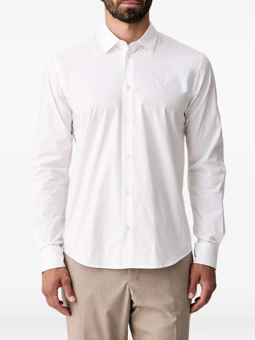 Trussardi embroidered-logo shirt Wit