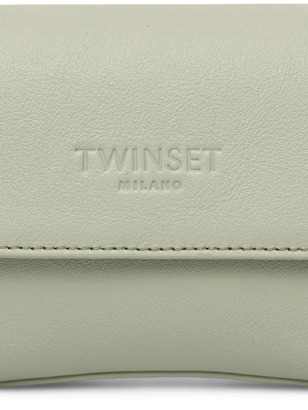 TWINSET Leren schoudertas met omslag Groen
