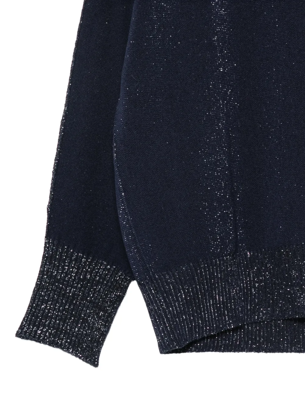 D.Exterior Trui met metallic draad en striksluiting Blauw
