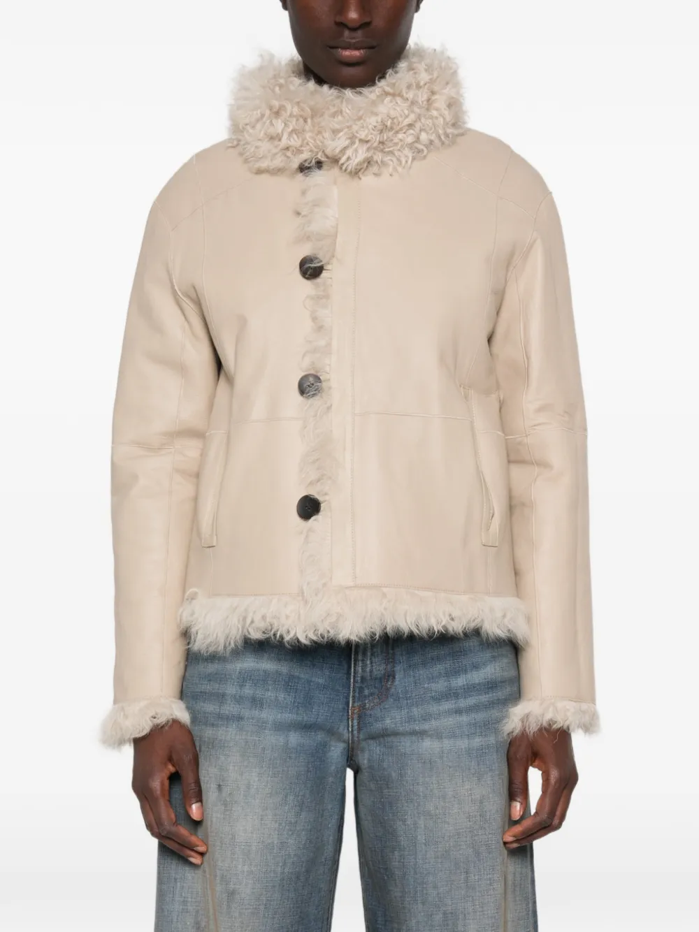 Suprema Omkeerbare lammy coat Beige