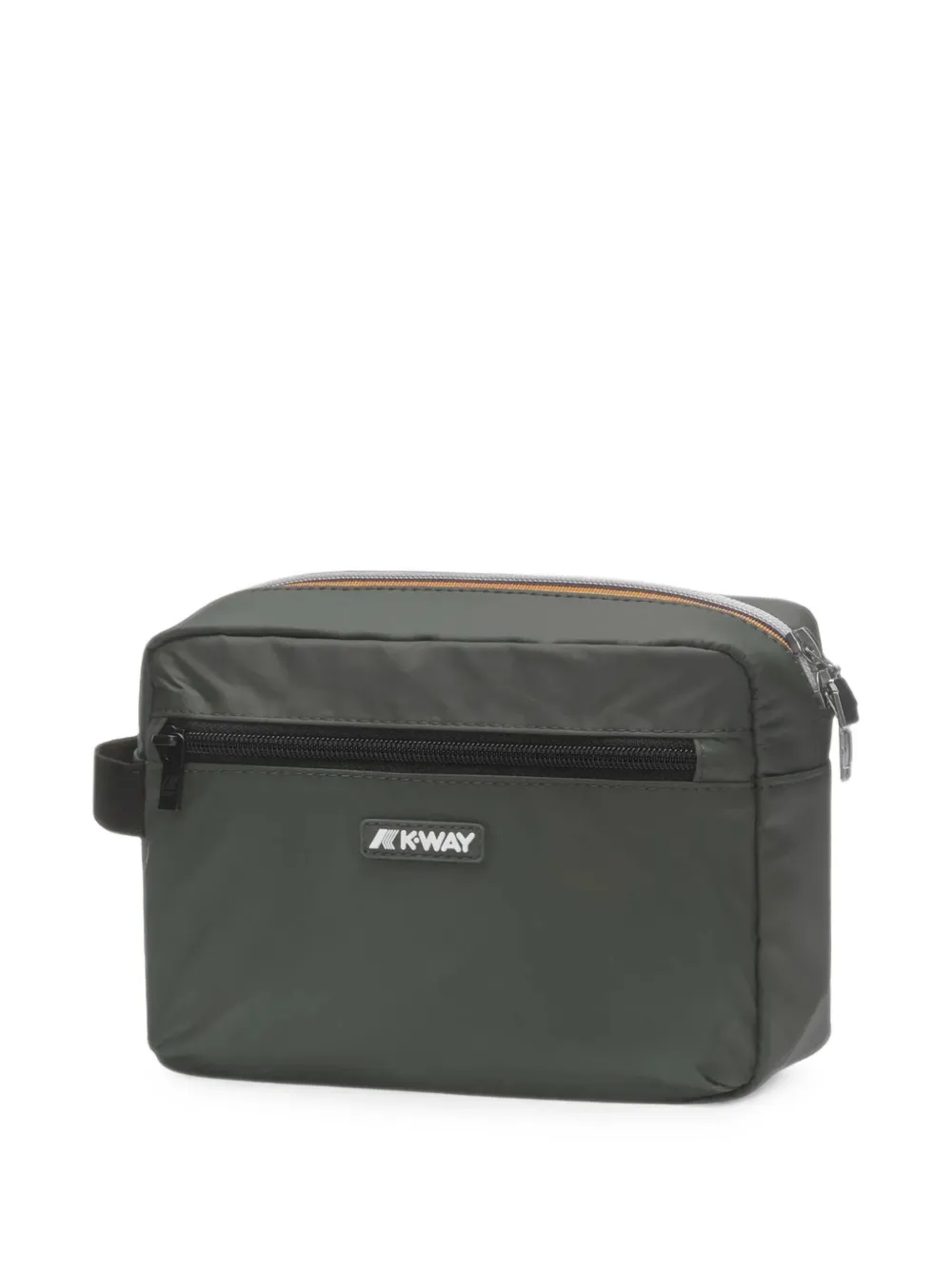 K-Way Kleine Demu toilettas met ritssluiting en logo-patch Groen