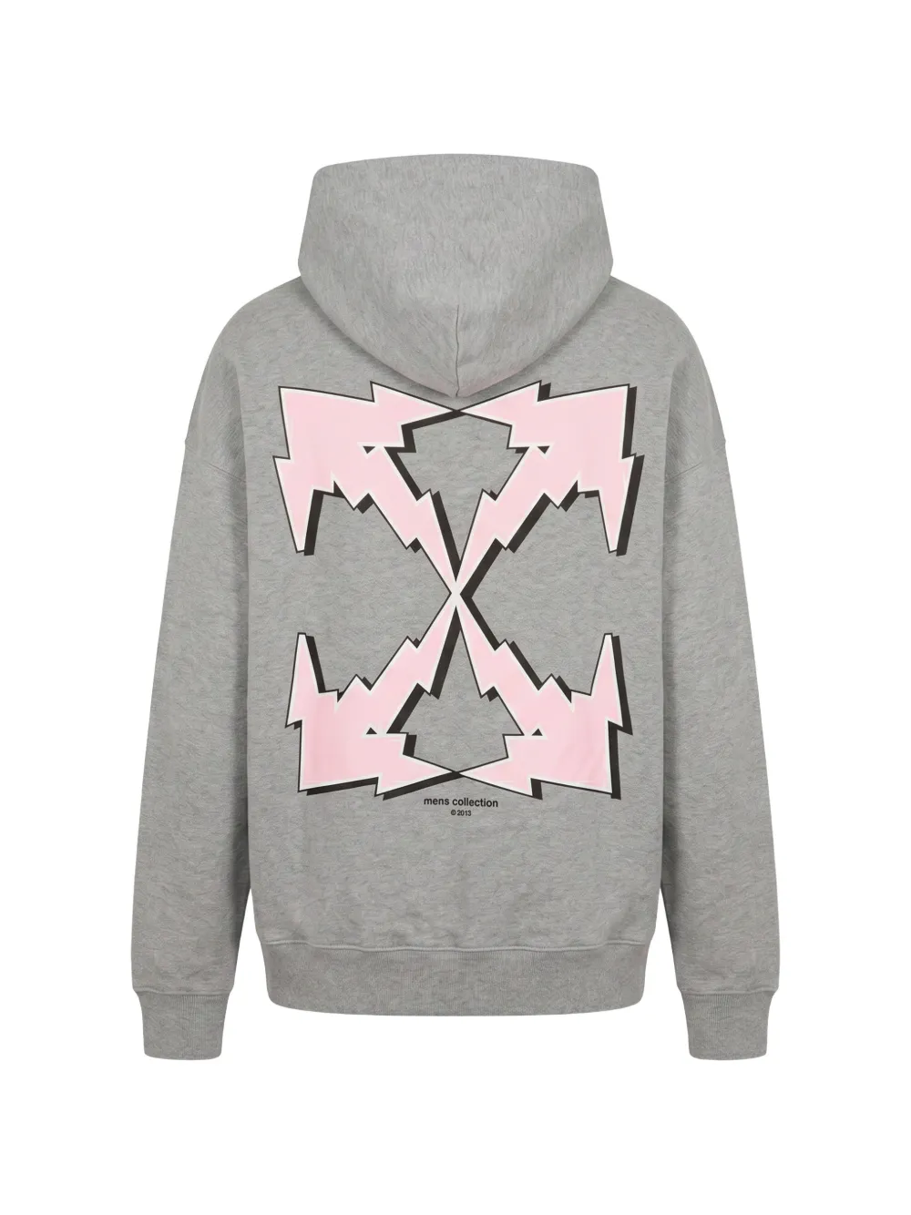 Off-White Bolt Arrows-print drawstring hoodie Grijs
