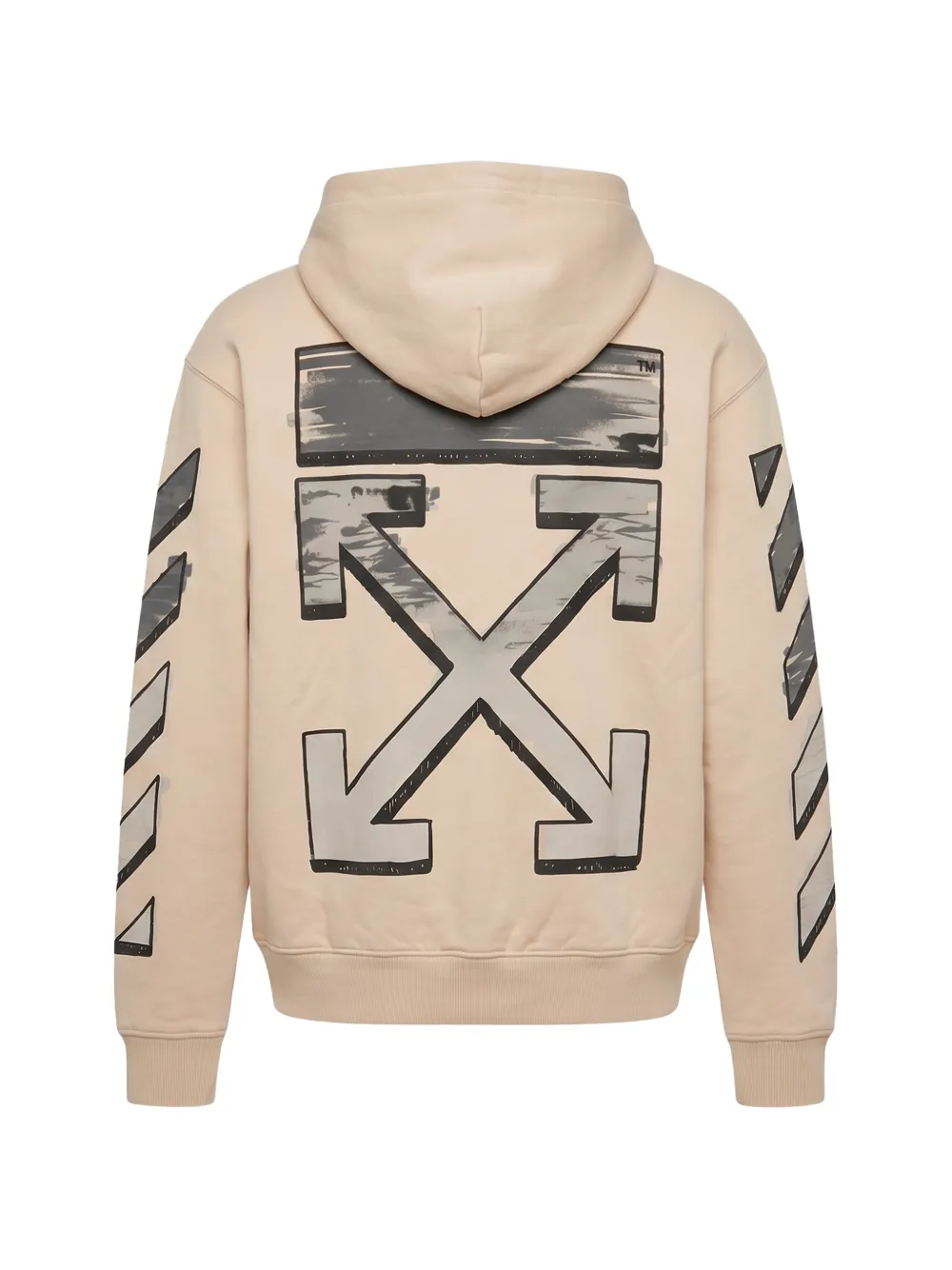 Off-White Arrows Diagonals-print hoodie Beige