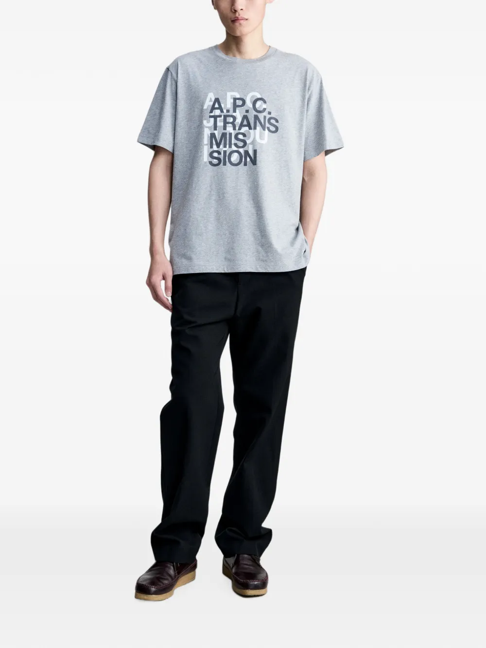 A.P.C. Transmission grafische print T-shirt Grijs