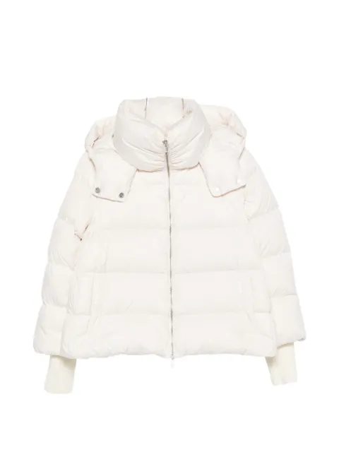 Add hooded quilted down jacket