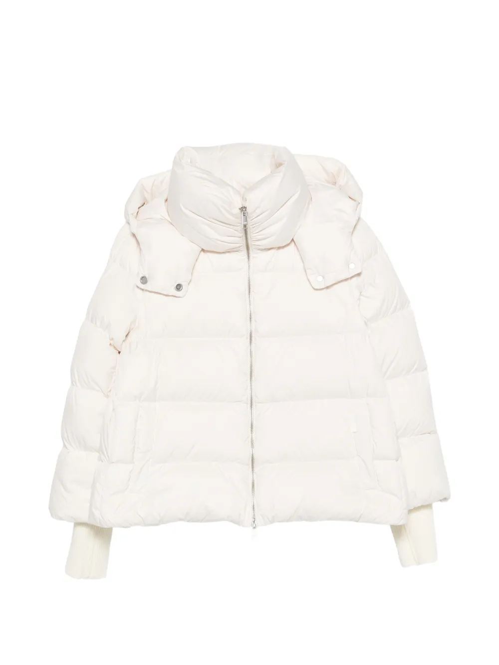Add hooded quilted down jacket - Tons neutres Add hooded quilted down jacket - Tons neutres