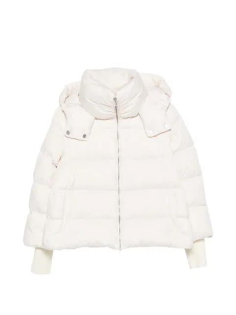 Add hooded quilted down jacket