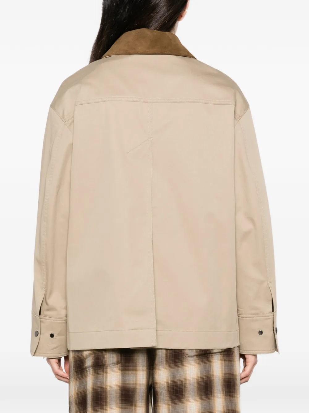 JOSEPH Cargo jack met suède kraag Beige