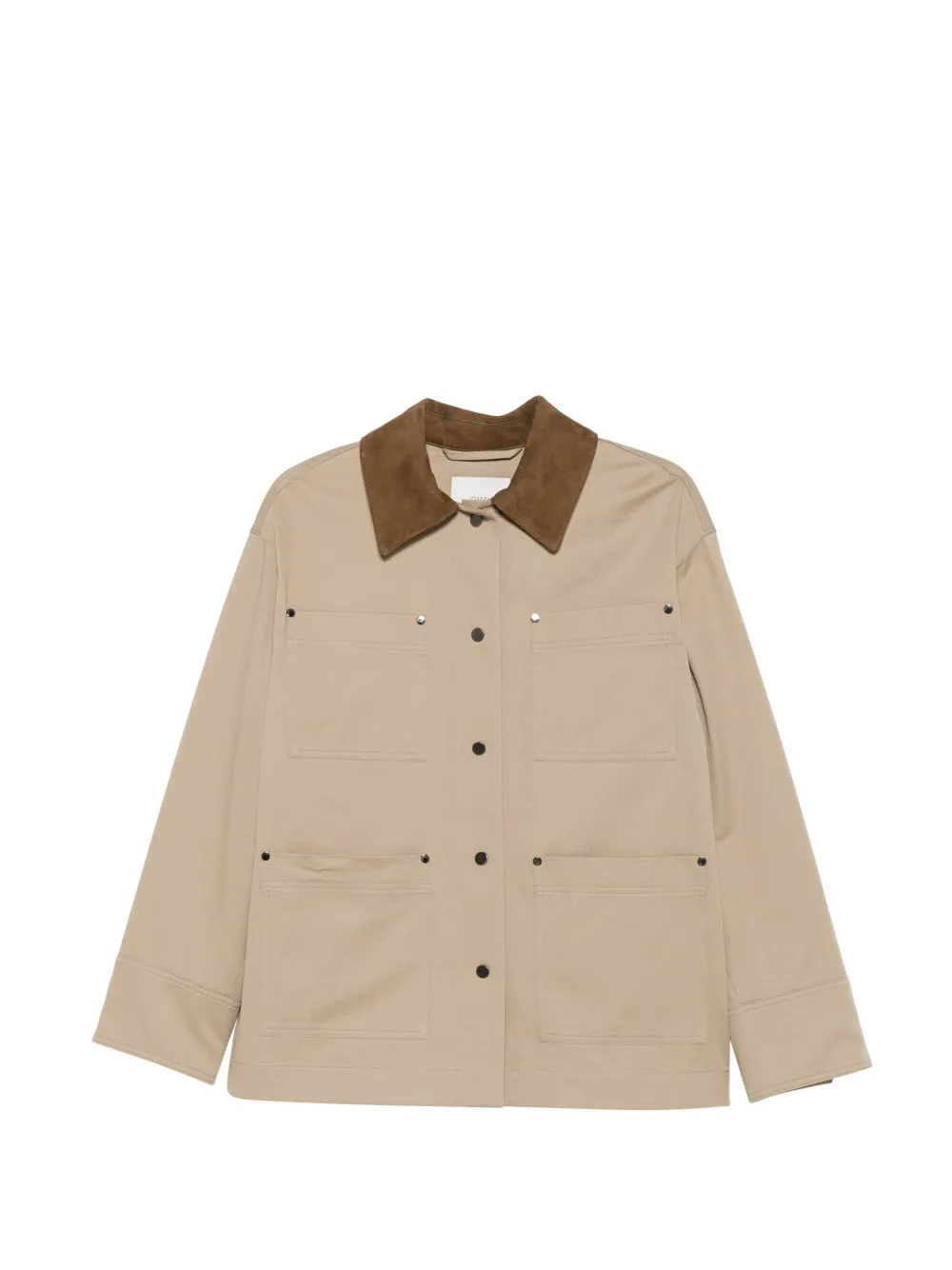 JOSEPH suede-collar utility jacket - Tons neutres JOSEPH suede-collar utility jacket - Tons neutres
