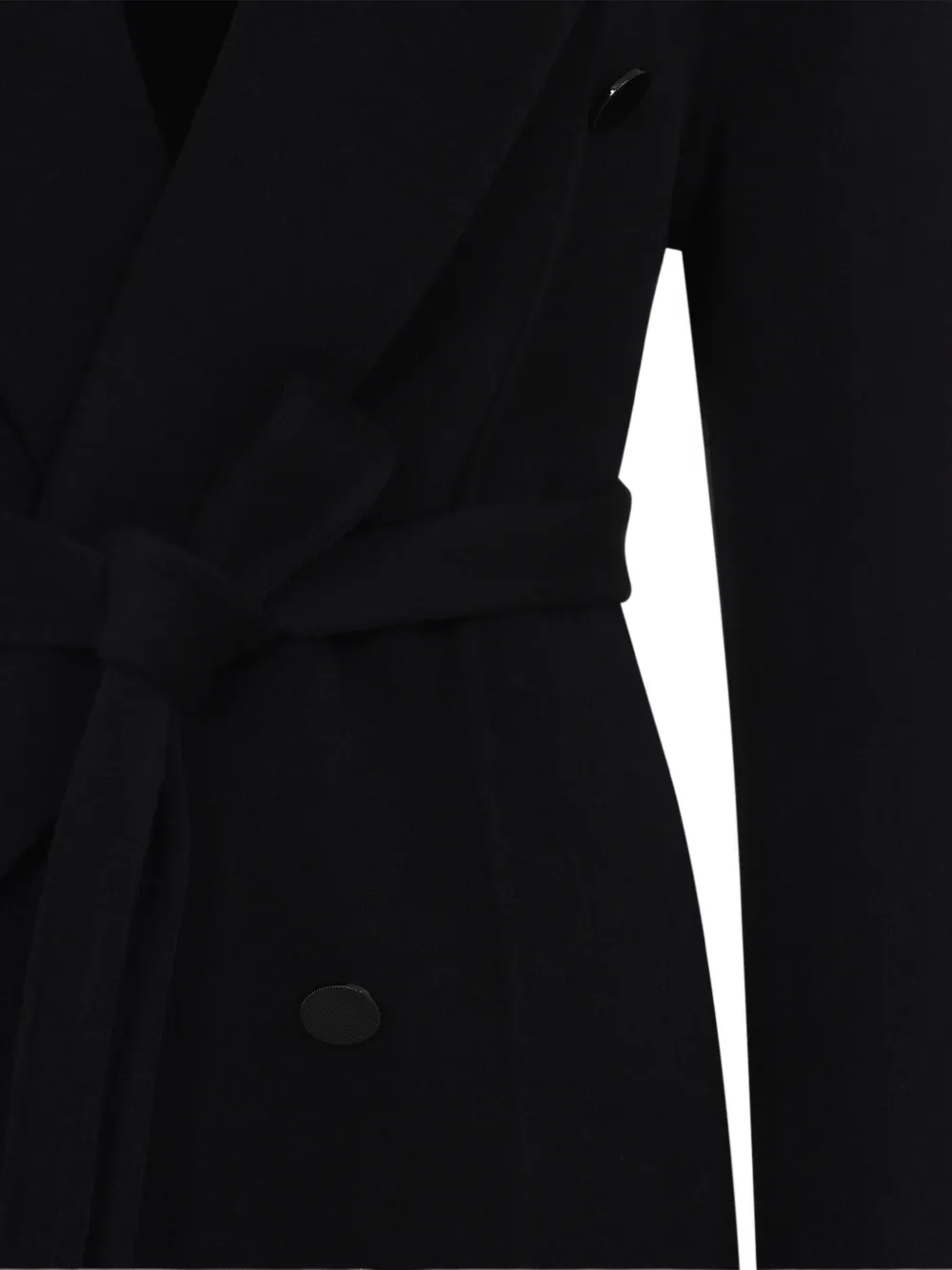 Alberta Ferretti Jas met ceintuur en dubbele rij knopen Zwart