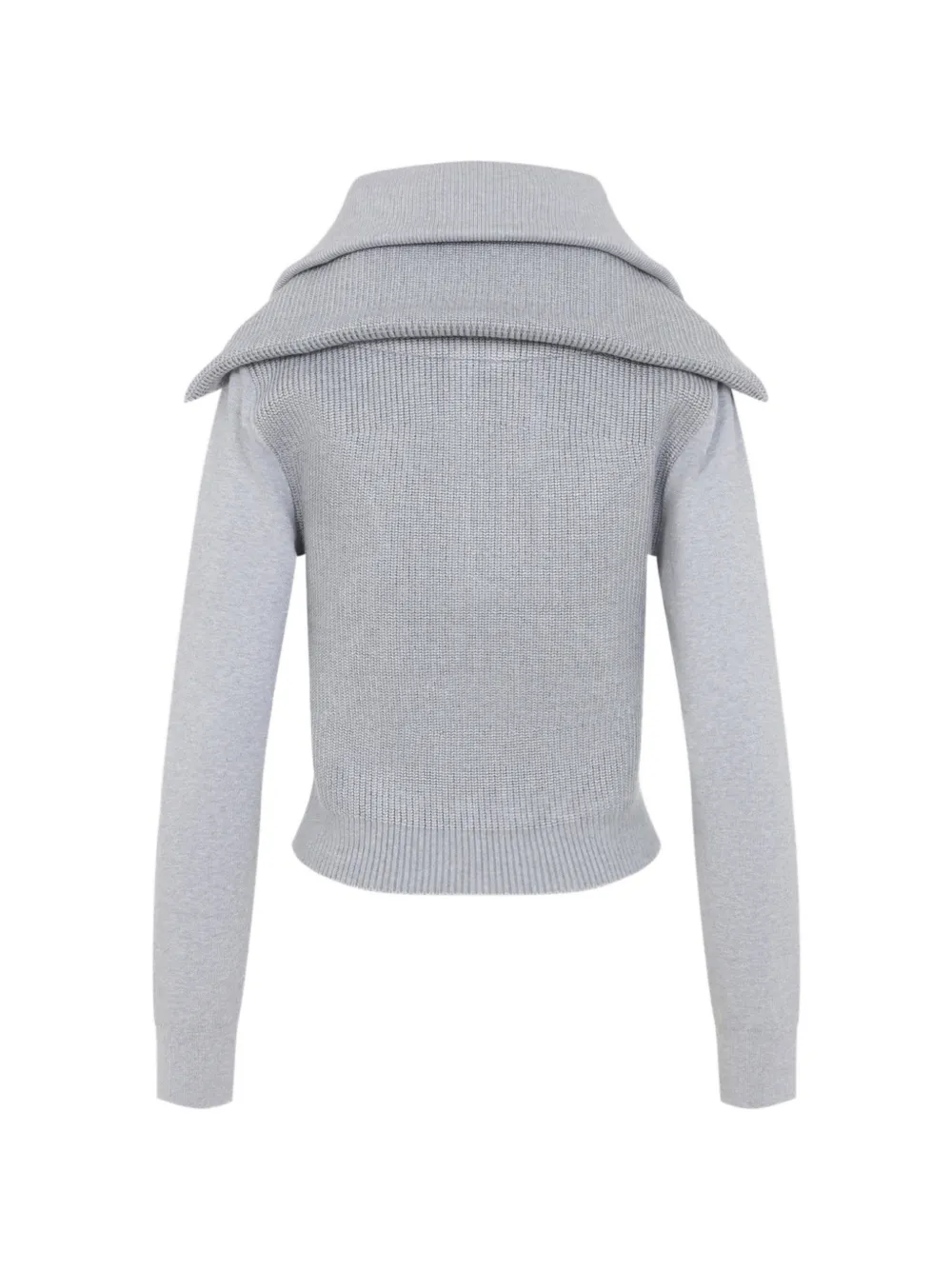 Balenciaga Ribgebreide trui met gelaagde kraag Grijs