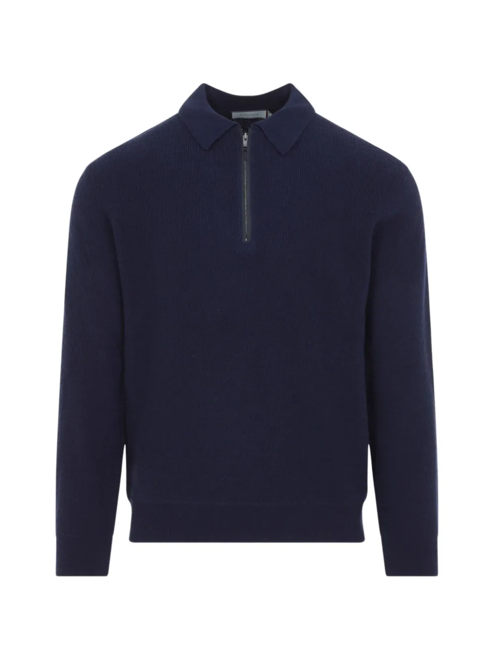 Canali ribbed half-zip polo shirt - Blau
