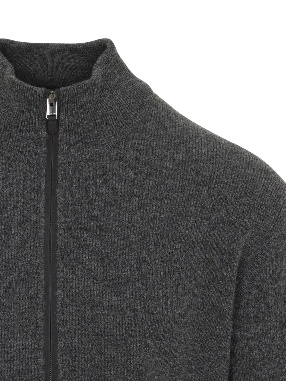 Canali Ribgebreid vest Grijs