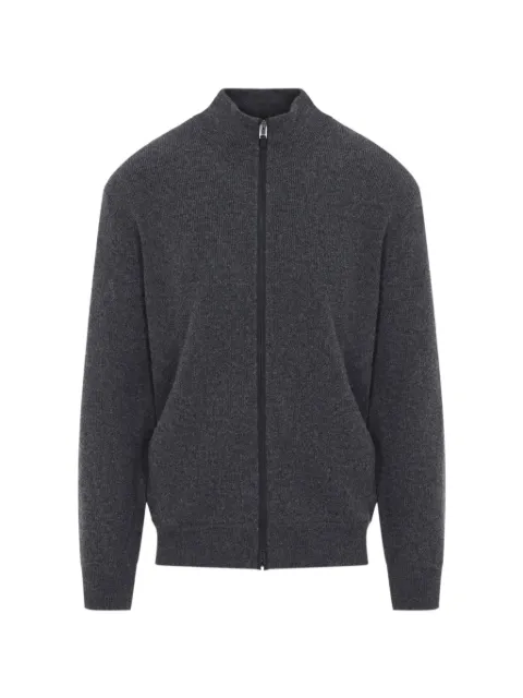 Canali ribbed-knit zip-up cardigan 