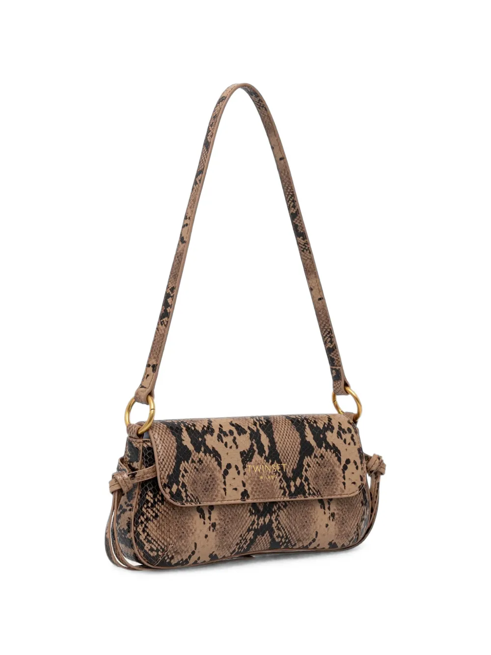 TWINSET Schoudertas met slangen-effect Beige