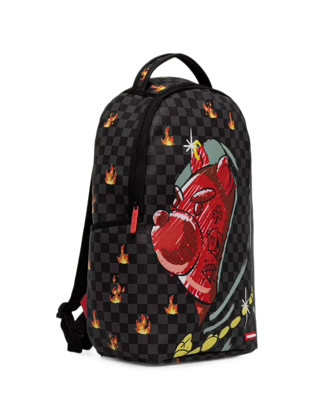 Sprayground Check-pattern Graphic-print Backpack In Black