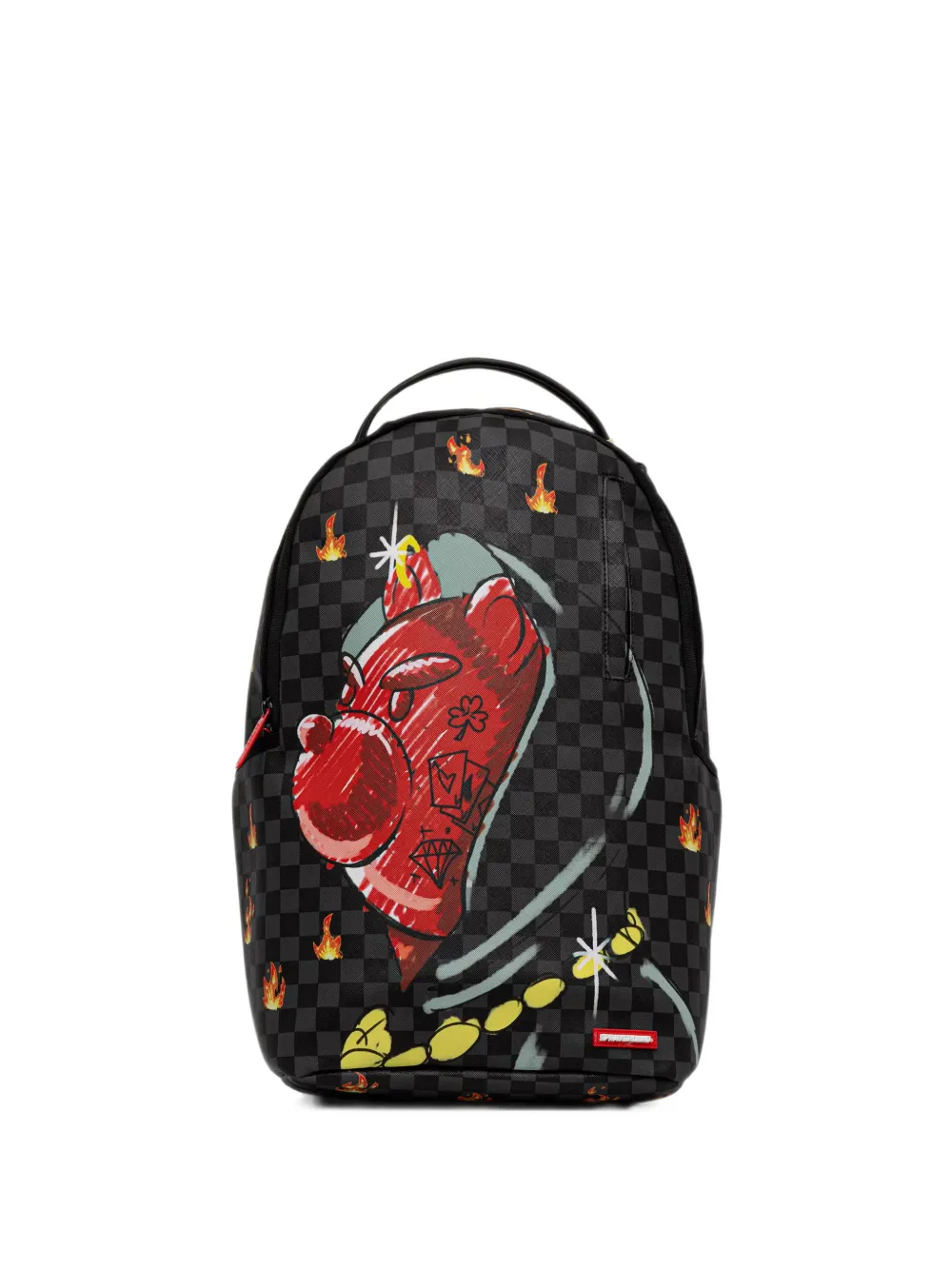 Sprayground Check-pattern Graphic-print Backpack In Black