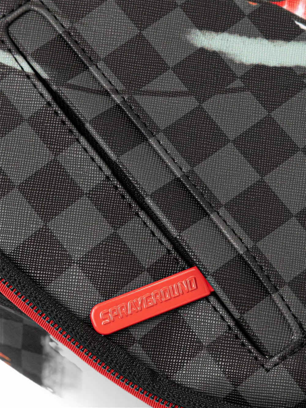 Sprayground Check-pattern Graphic-print Backpack In Black