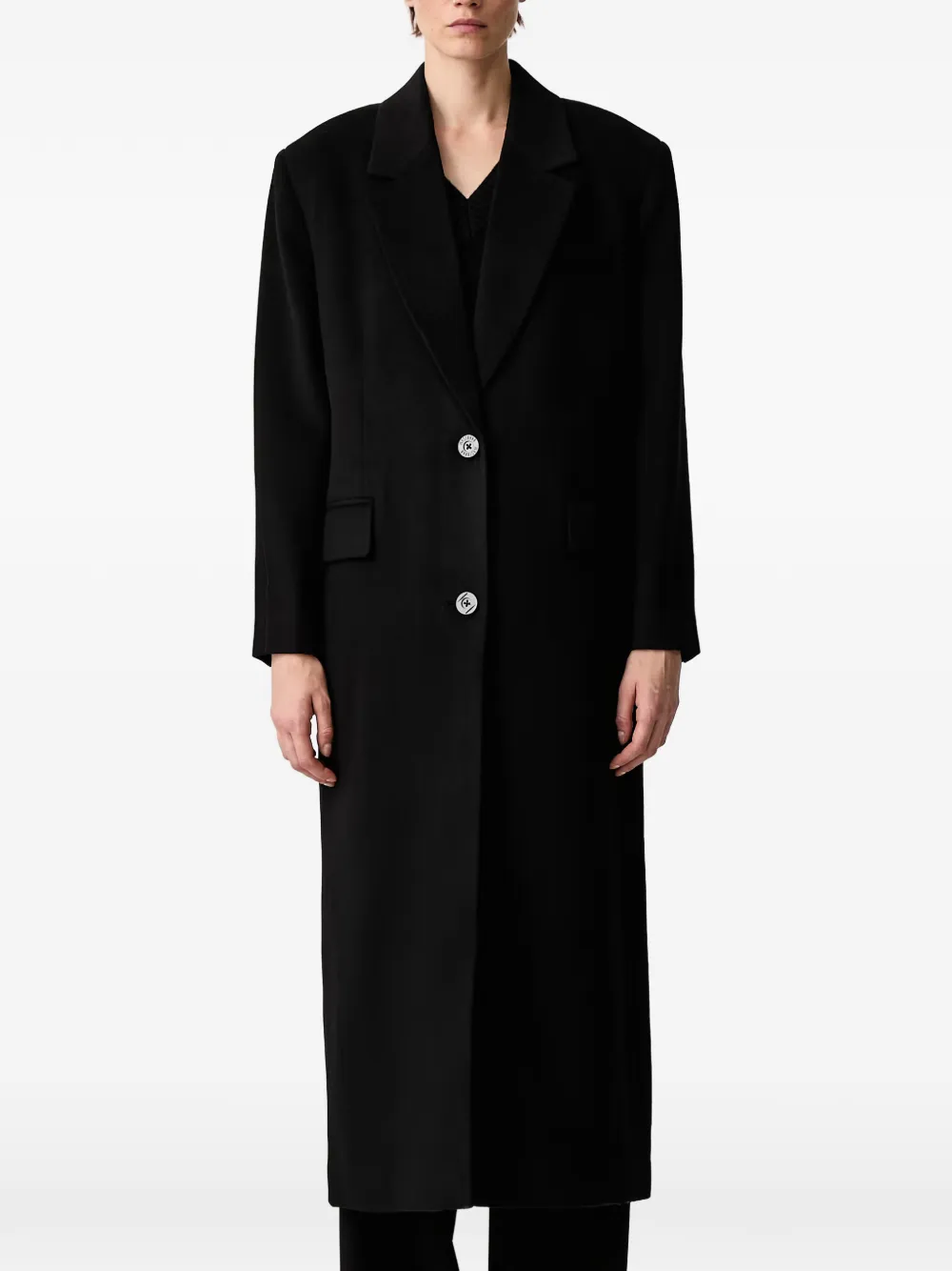 Wrstbhvr Katy V2 Notched-lapel Button-fastening Coat In Black