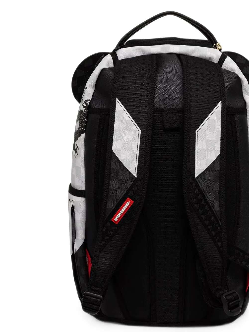 Sprayground Rugzak met panda-patroon en geruite print Wit