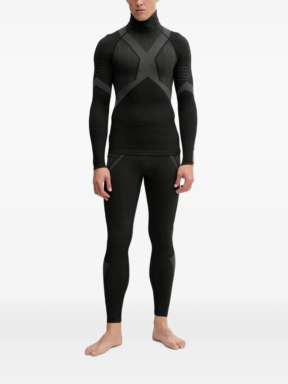 Viking Fusion top en legging met hoge hals en patroon Zwart