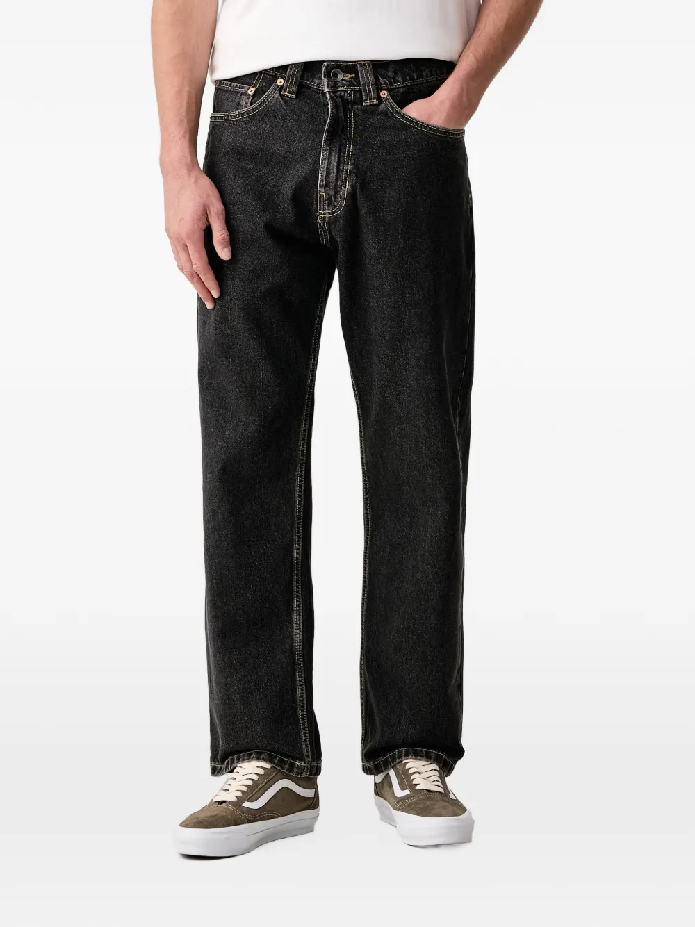 Vans Check-5 logo-patch straight-leg jeans - Nero
