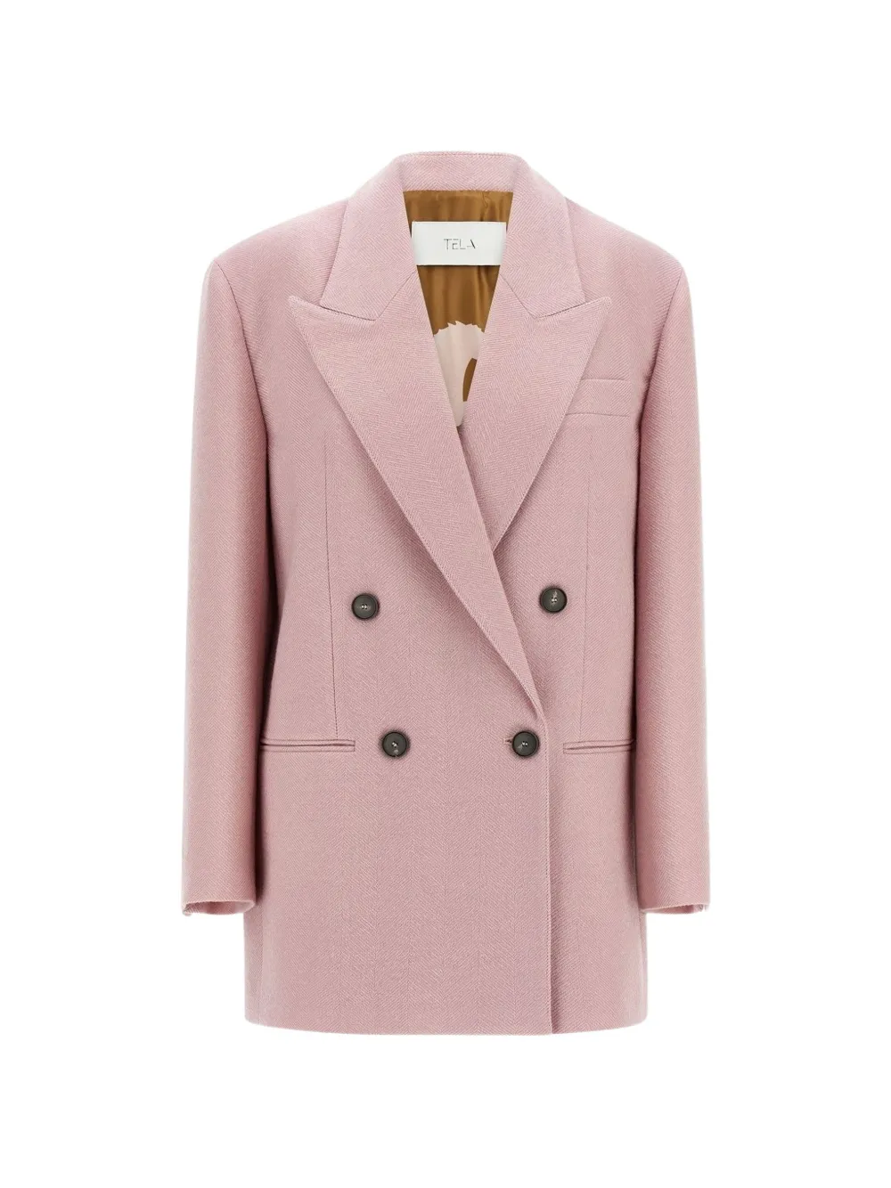 Tela Nomade herringbone double-breasted blazer - Rosa
