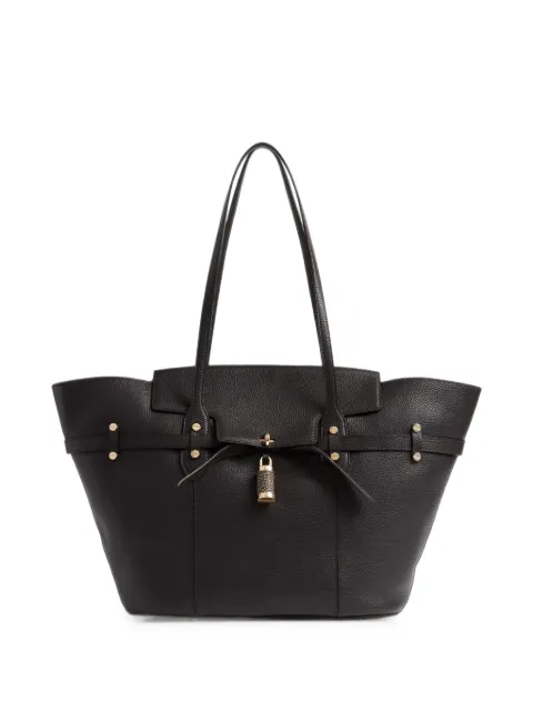 Borbonese large Premiere pebbled padlock-detail tote bag