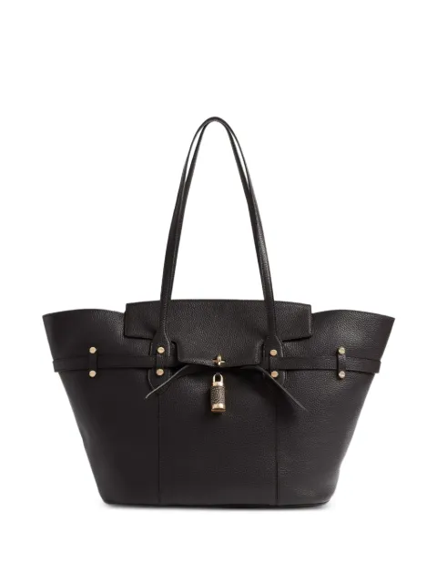 Borbonese large Premiere pebbled padlock-detail tote bag