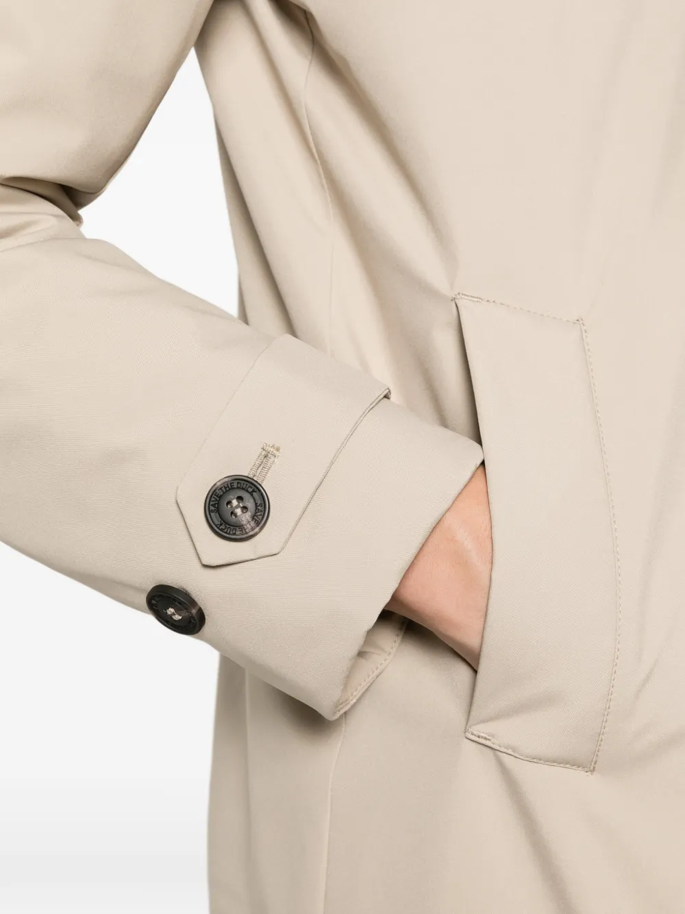 Save The Duck Embie jas met capuchon en knoopmanchetten Beige