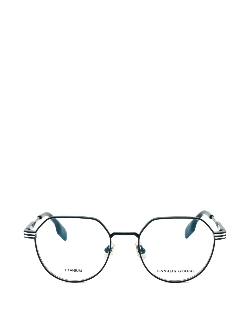 Canada Goose Geometric-frame Titanium Glasses In Blue