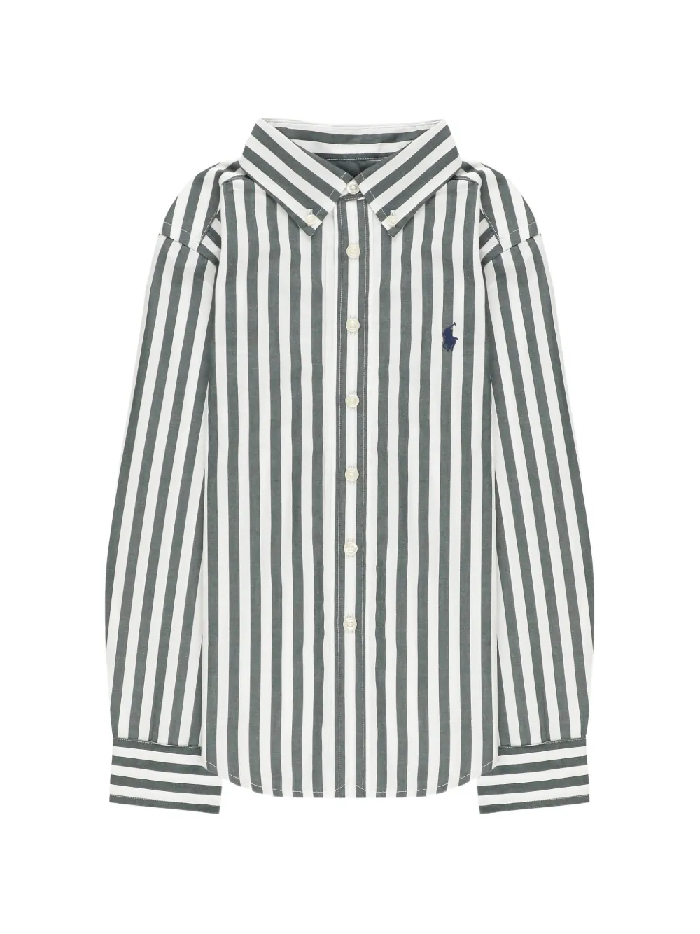 POLO RALPH LAUREN KIDS striped cotton poplin shirt - Weiß