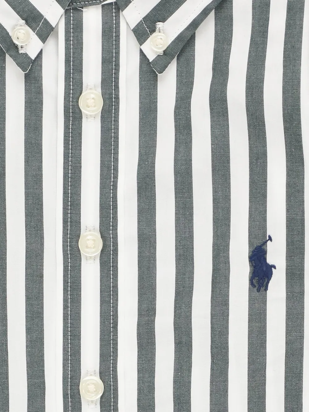 POLO RALPH LAUREN KIDS striped cotton poplin shirt Wit