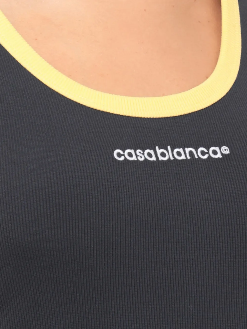 Casablanca Ribgebreide top met geborduurd logo Blauw
