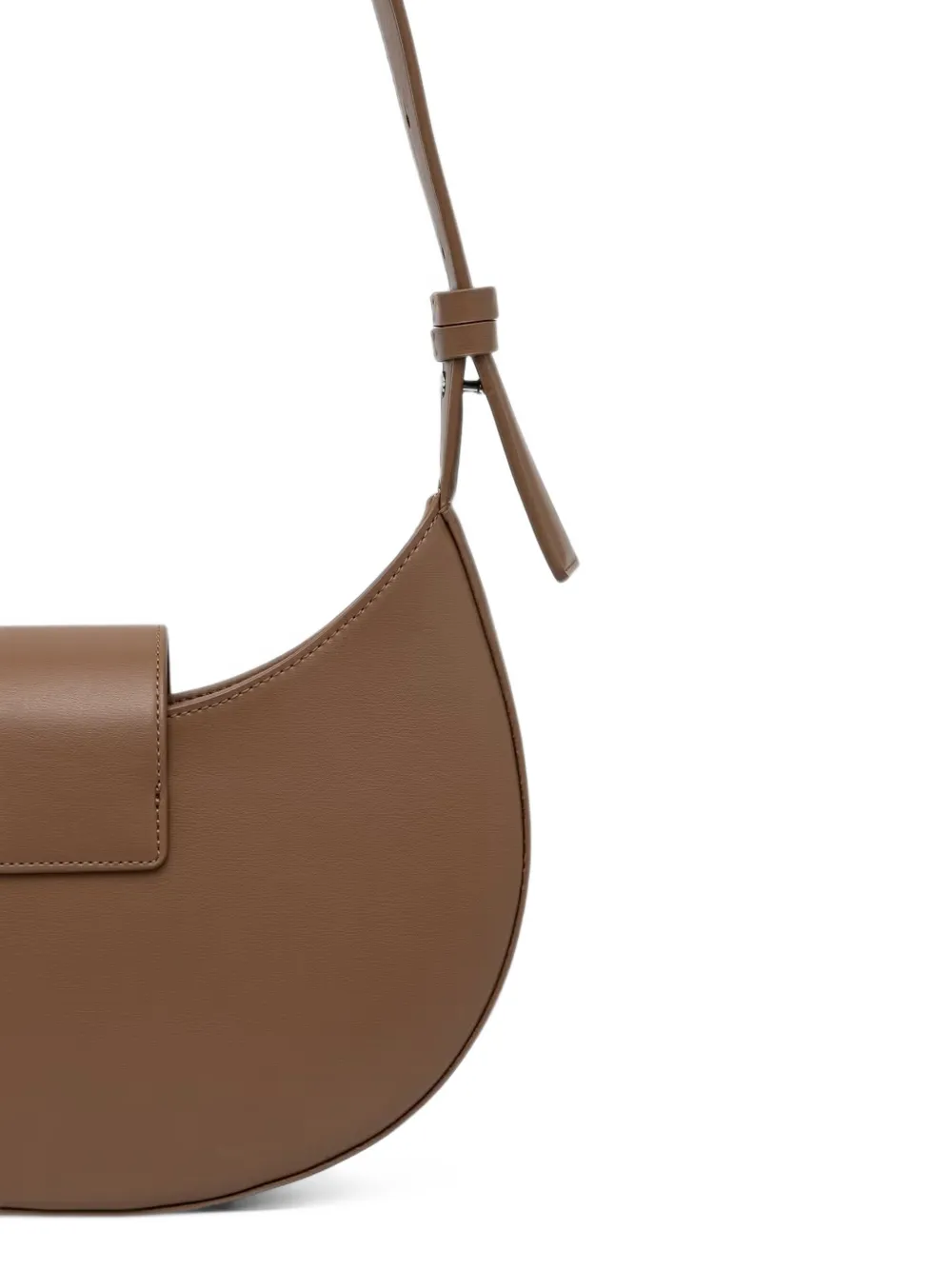 Armani Exchange Halvemaanvormige schoudertas met logoplakkaat Bruin