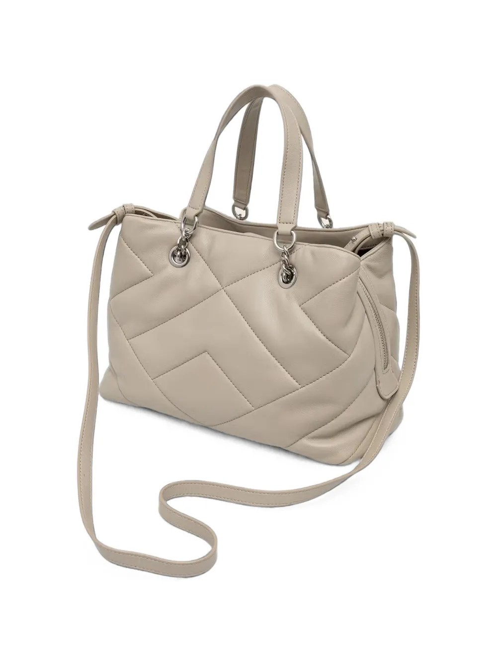 Armani Exchange Leren shopper Beige