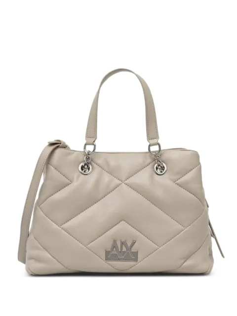 Armani Exchange quilted leather tote bag