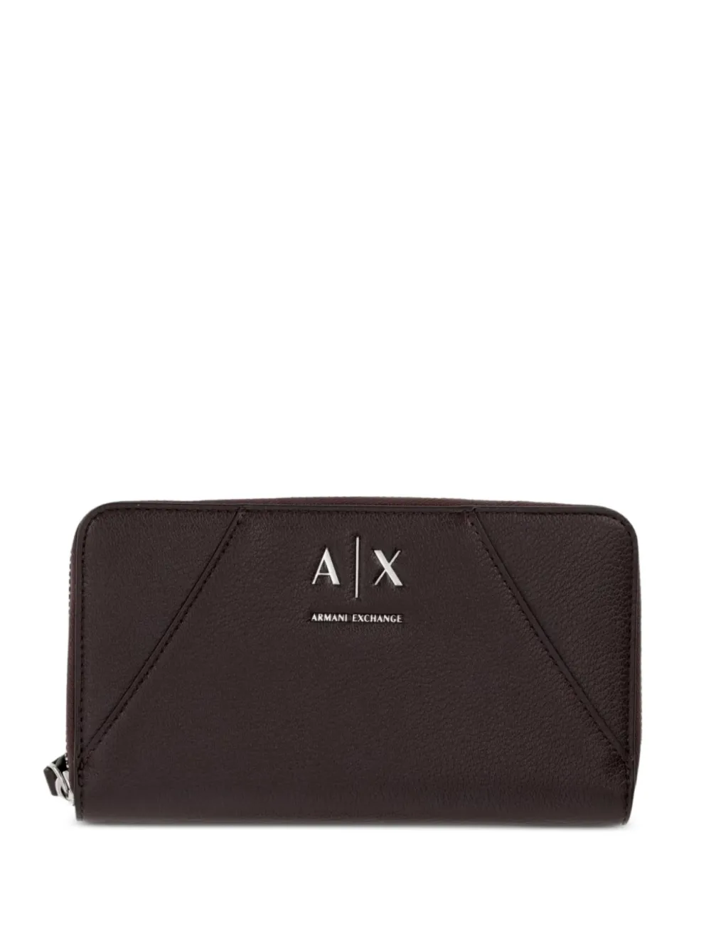 Armani Exchange logo-plaque zip-around wallet - Marrone