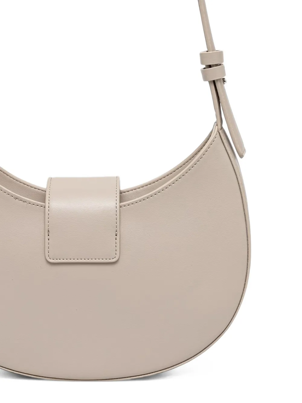 Armani Exchange Halvemaanvormige schoudertas met logoplakkaat Beige