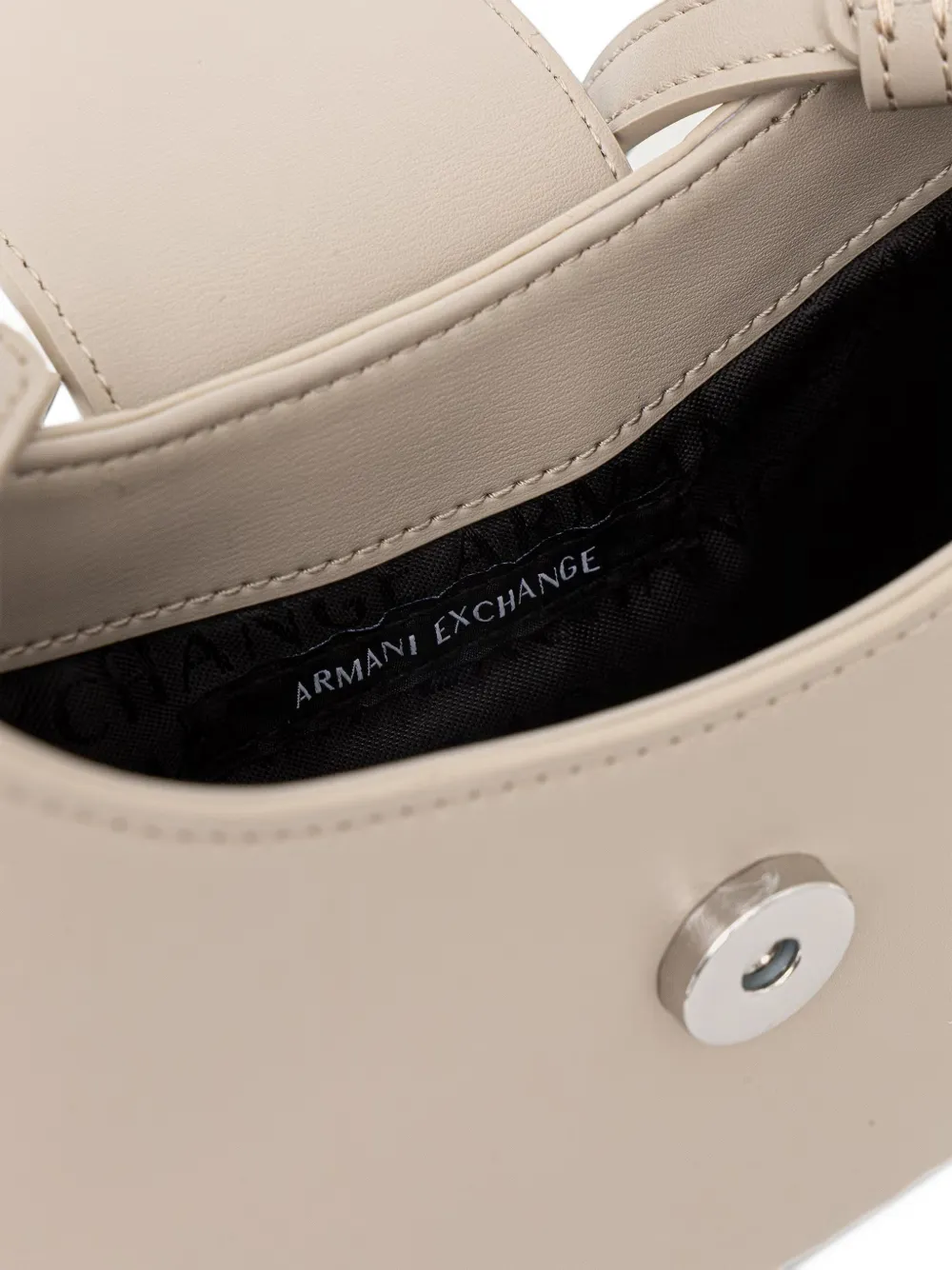 Armani Exchange Schoudertas met logoplakkaat Beige