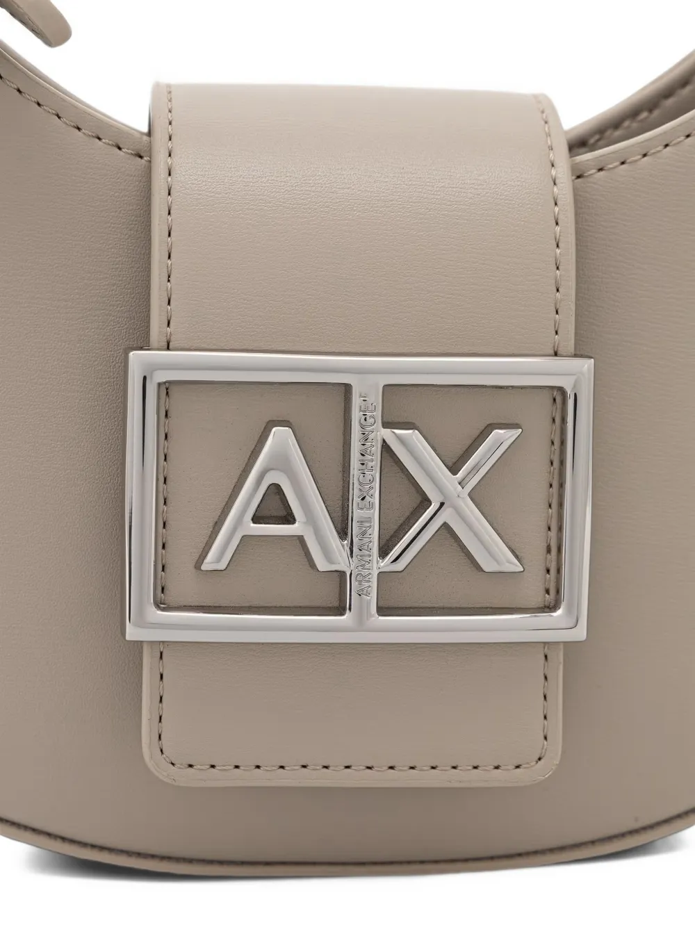 Armani Exchange Schoudertas met logoplakkaat Beige