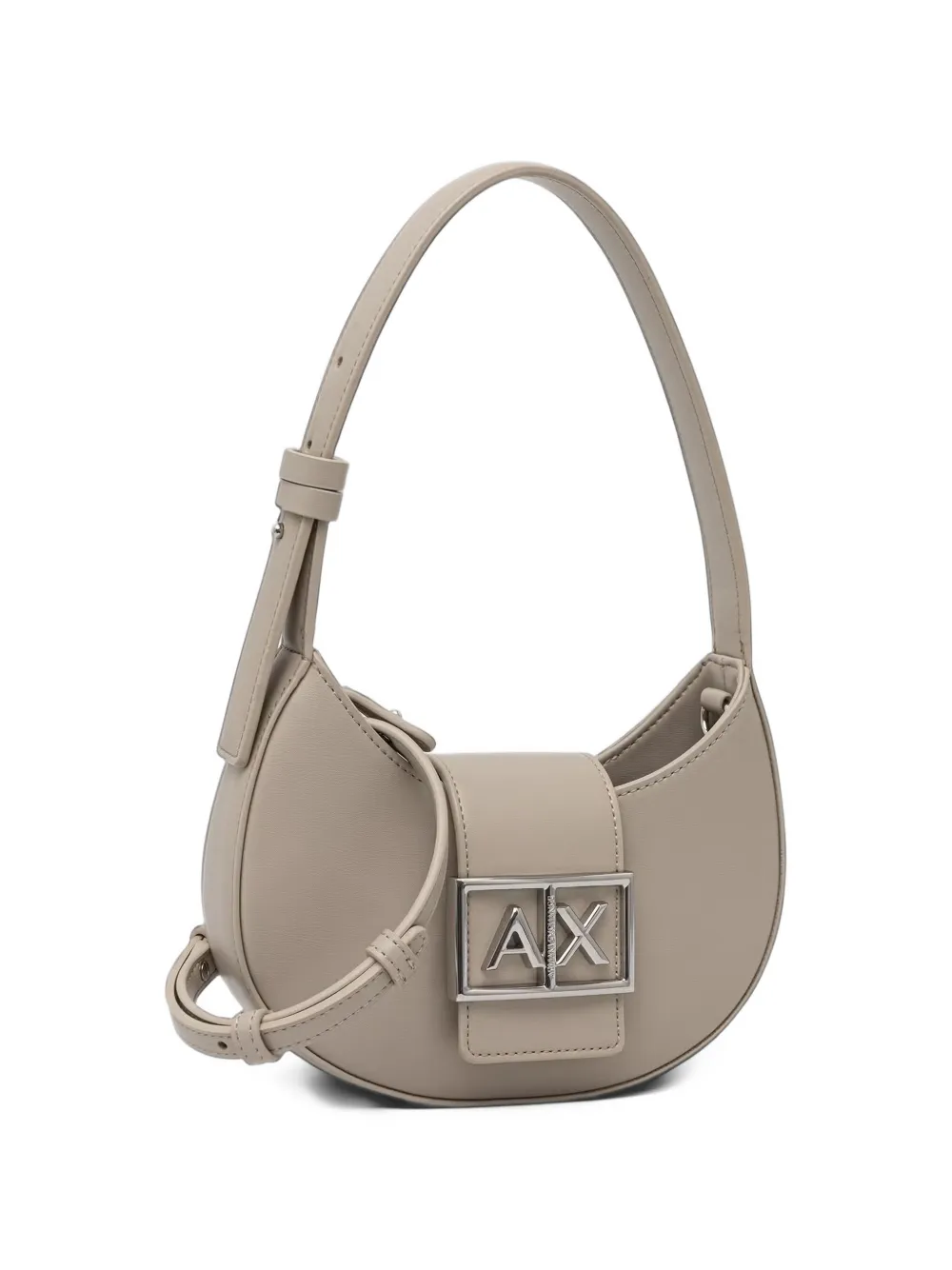 Armani Exchange Schoudertas met logoplakkaat Beige