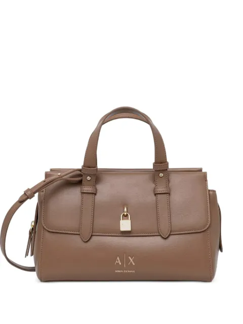 Armani Exchange logo-print padlock-detail shoulder bag