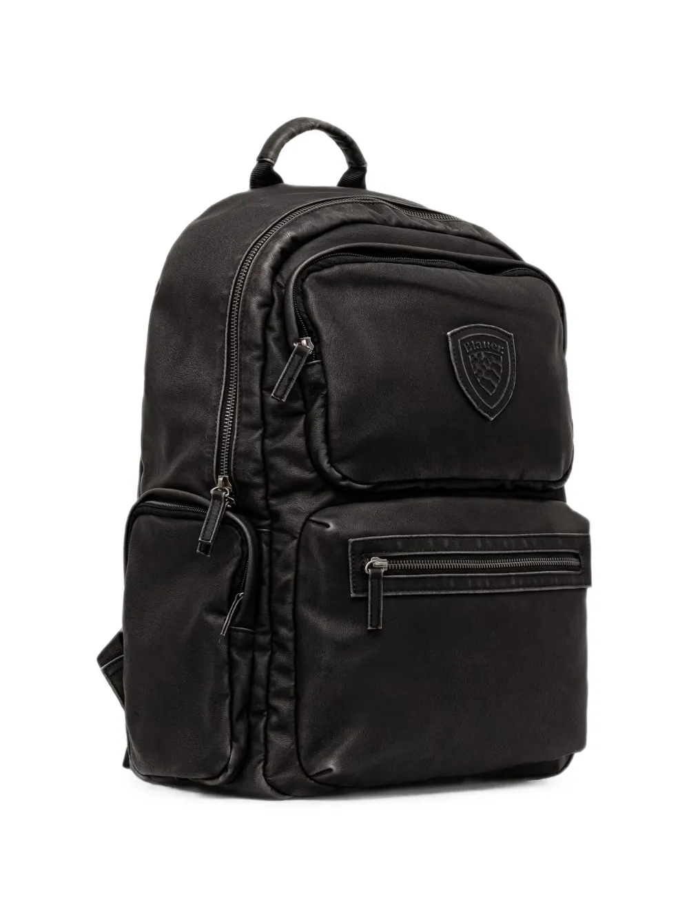 Blauer Rugzak met logopatch Zwart